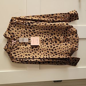 Silk Leopard Print Top